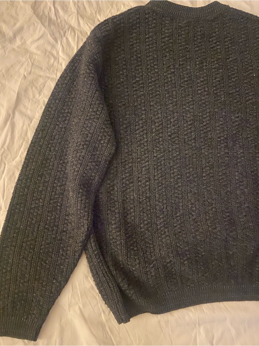 bill blass Charcoal Cable-Knit Crewneck Sweater - Picture 7 of 12